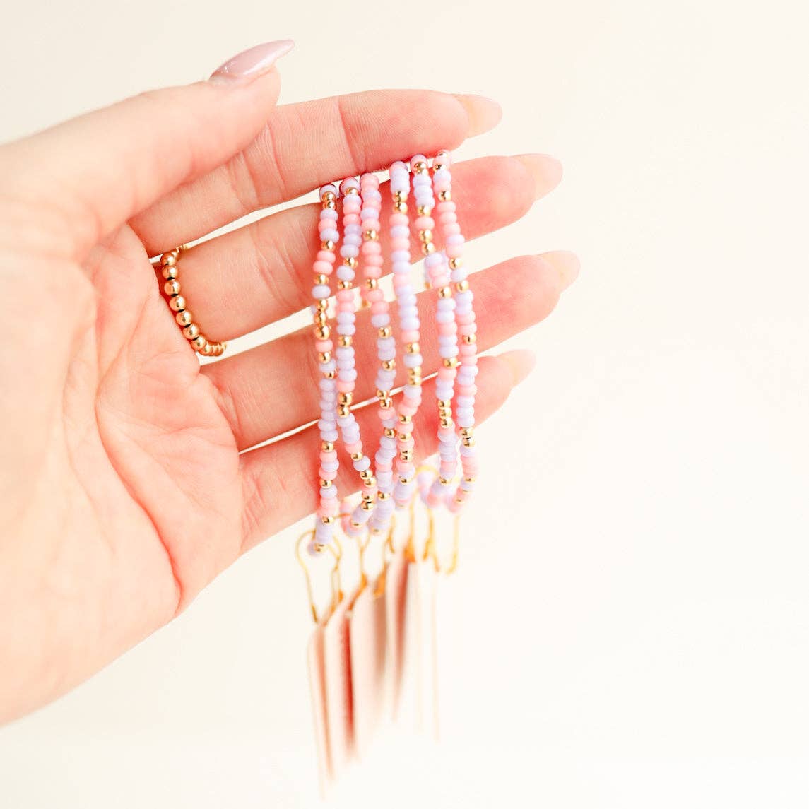 Pink and Light Purple Sprinkle Bracelet: Petite 6.25 inch