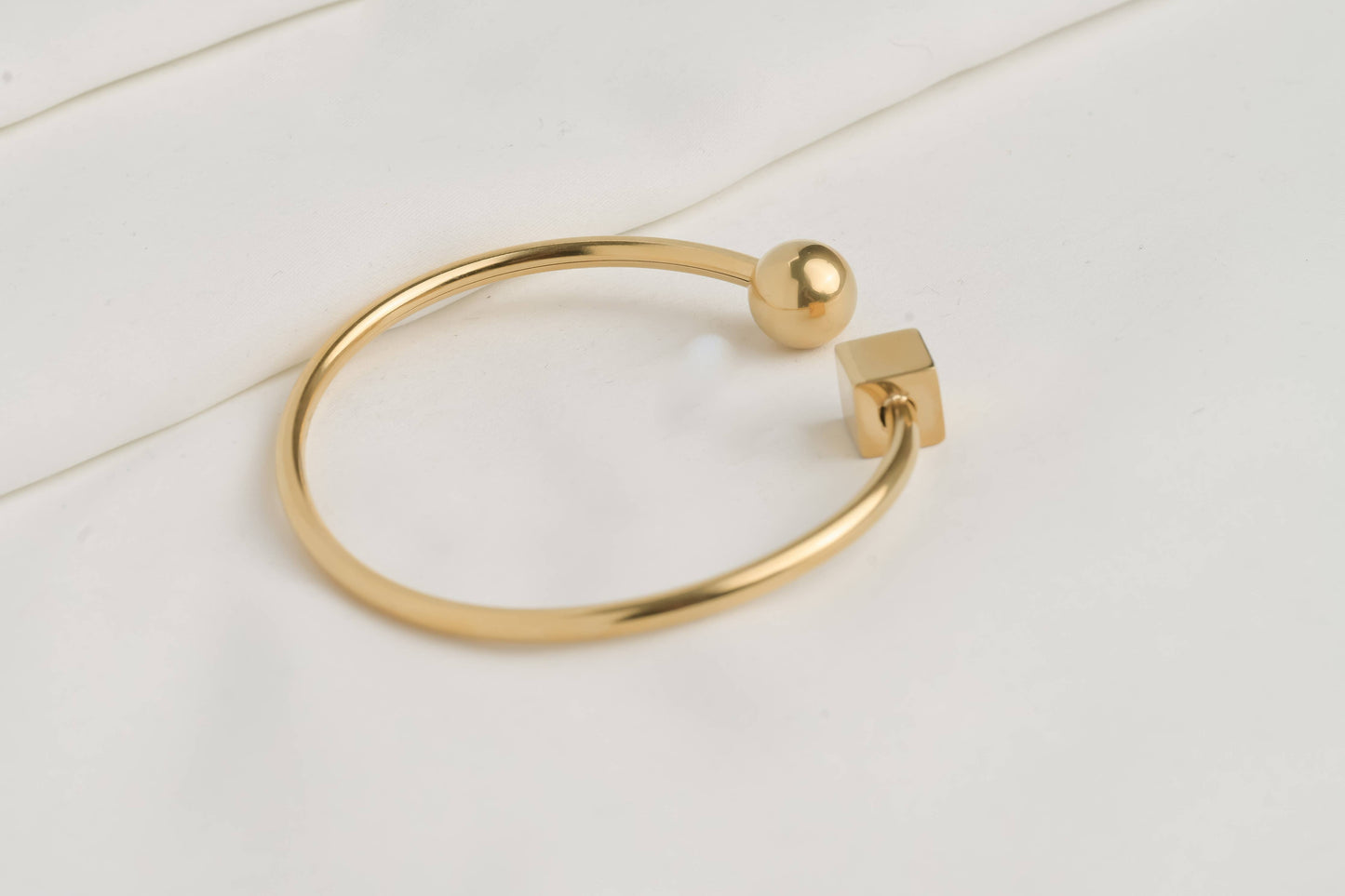 Tunnel Bangle Gold Cuff Bracelet - Waterproof Bold Cuffs -