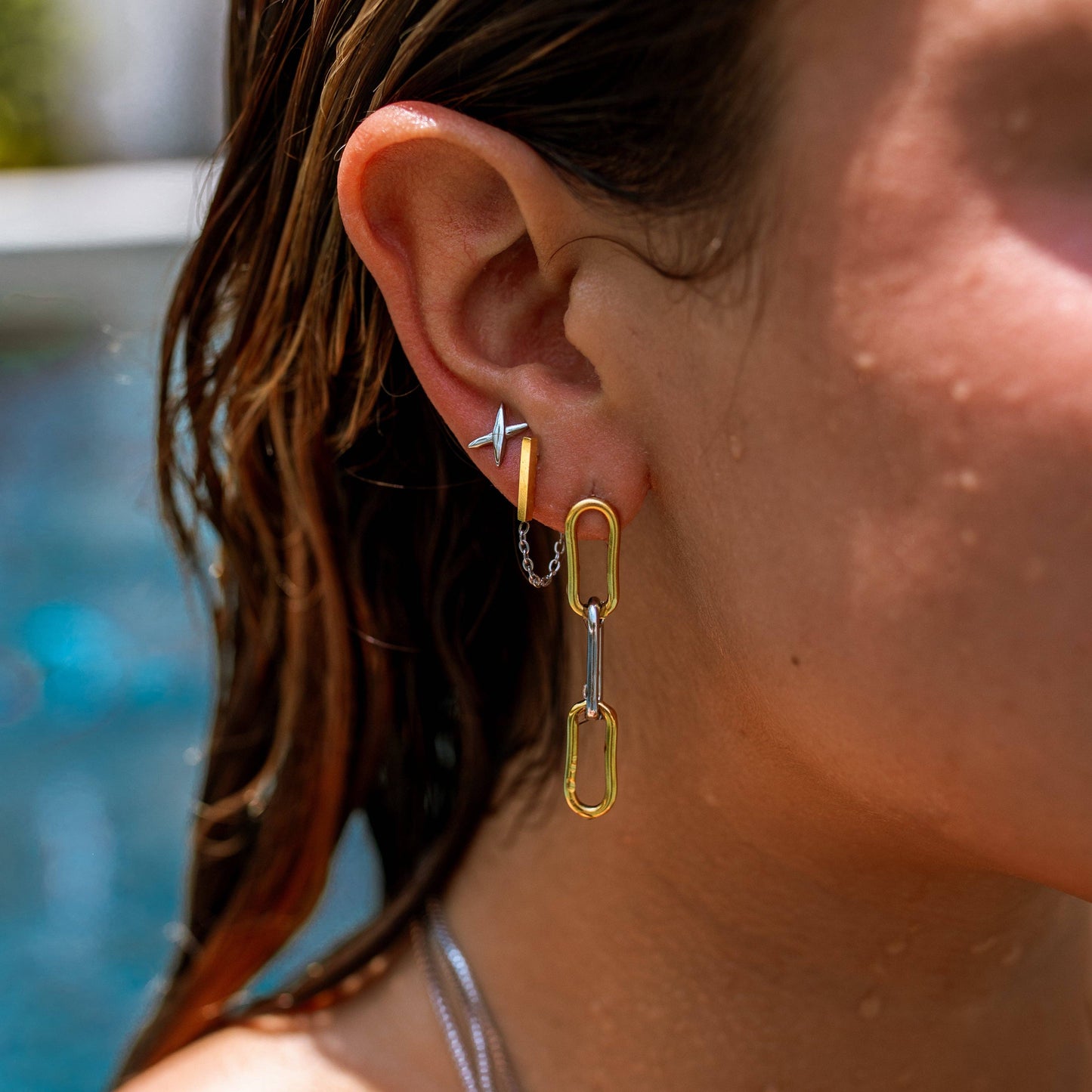 Harmony Chained Studs: Intermix