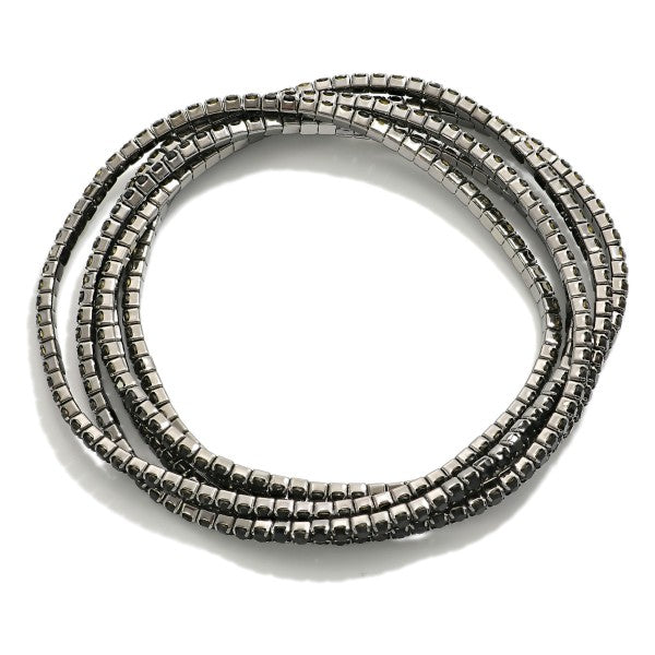 Xena Stretch Bracelet in Gunmetal