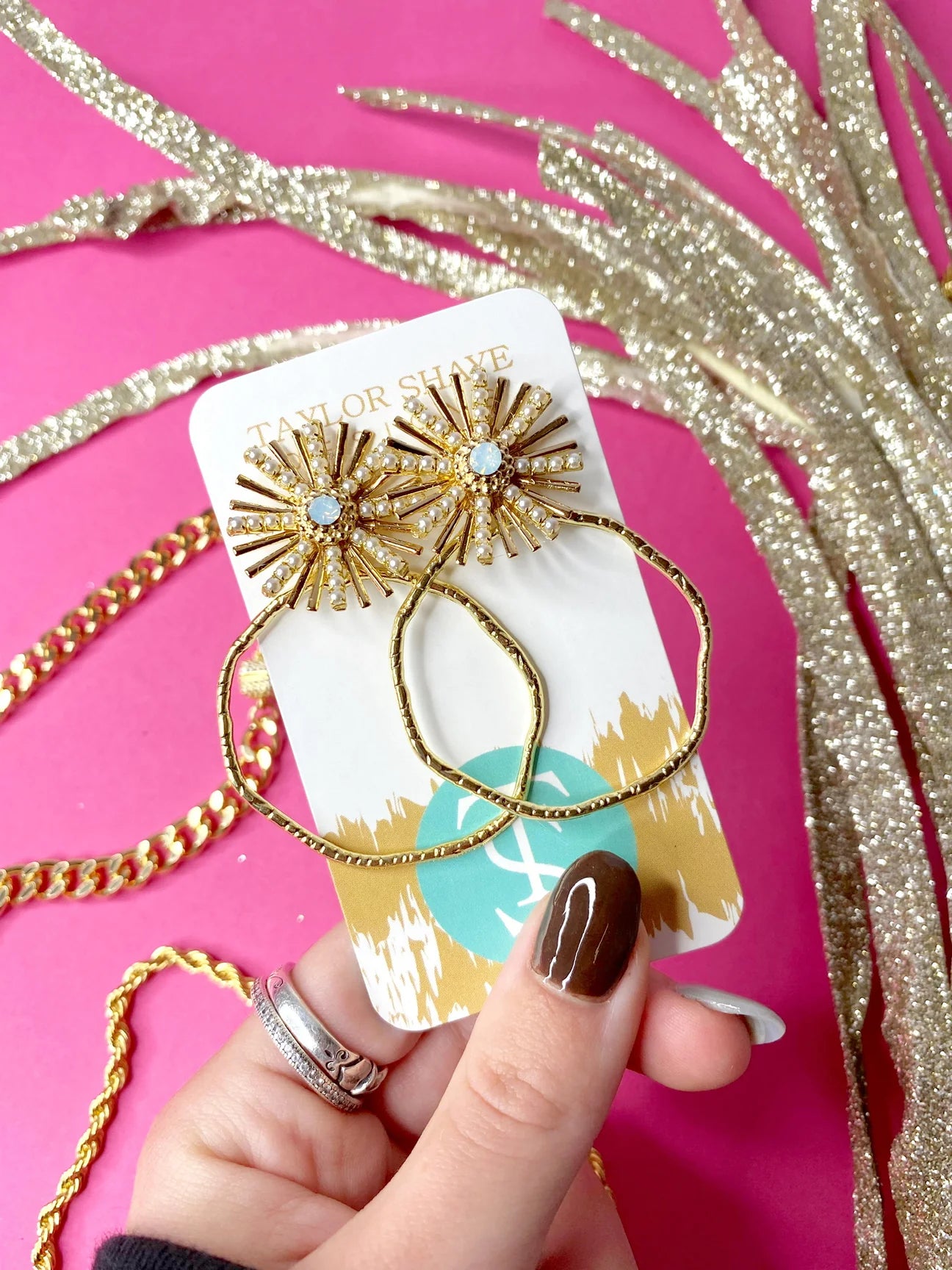 Taylor Shaye Opal Sunburst Hoops
