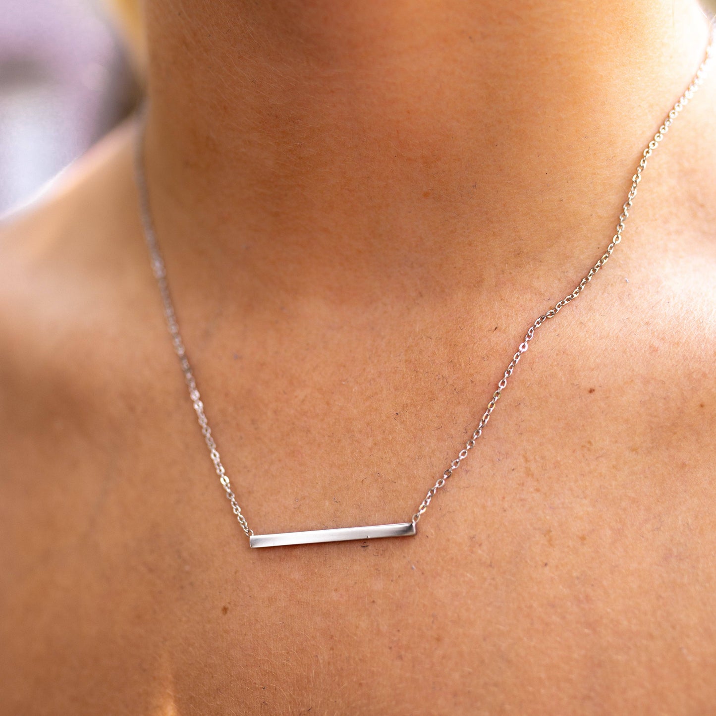Harmony Bar Necklace: Silver