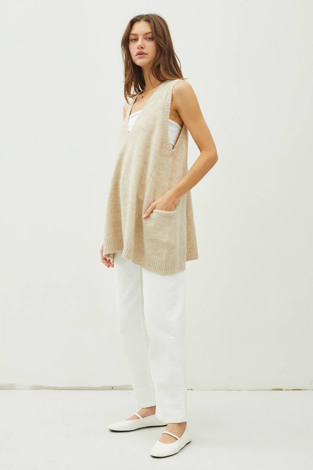 Ellie Vest in Light Beige