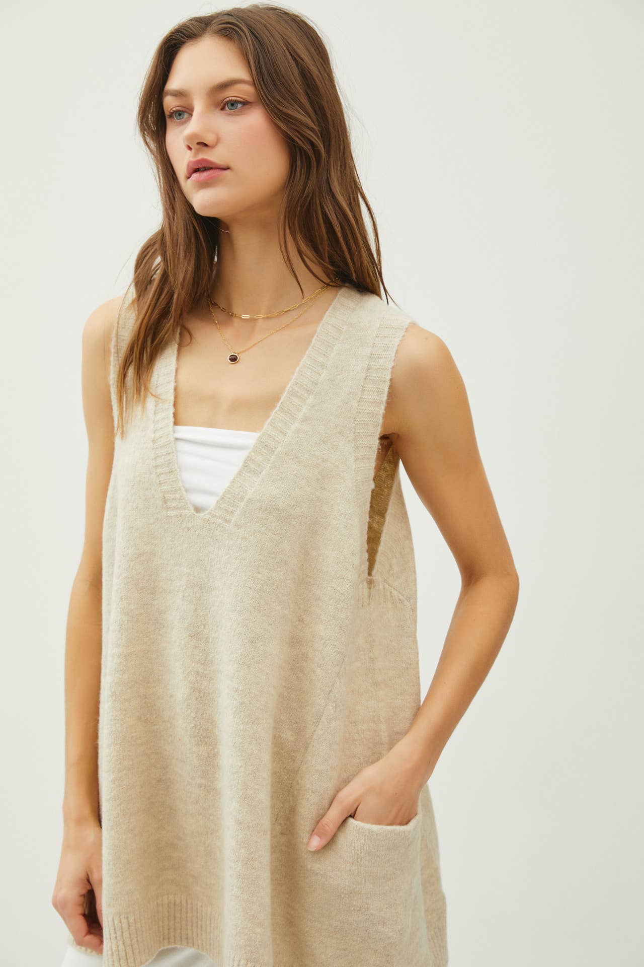 Ellie Vest in Light Beige
