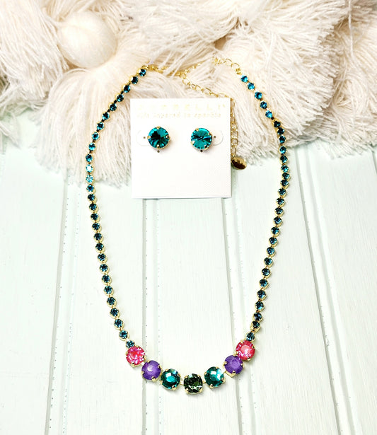 Coco Tennis Necklace and London Stud Set Sorrelli
