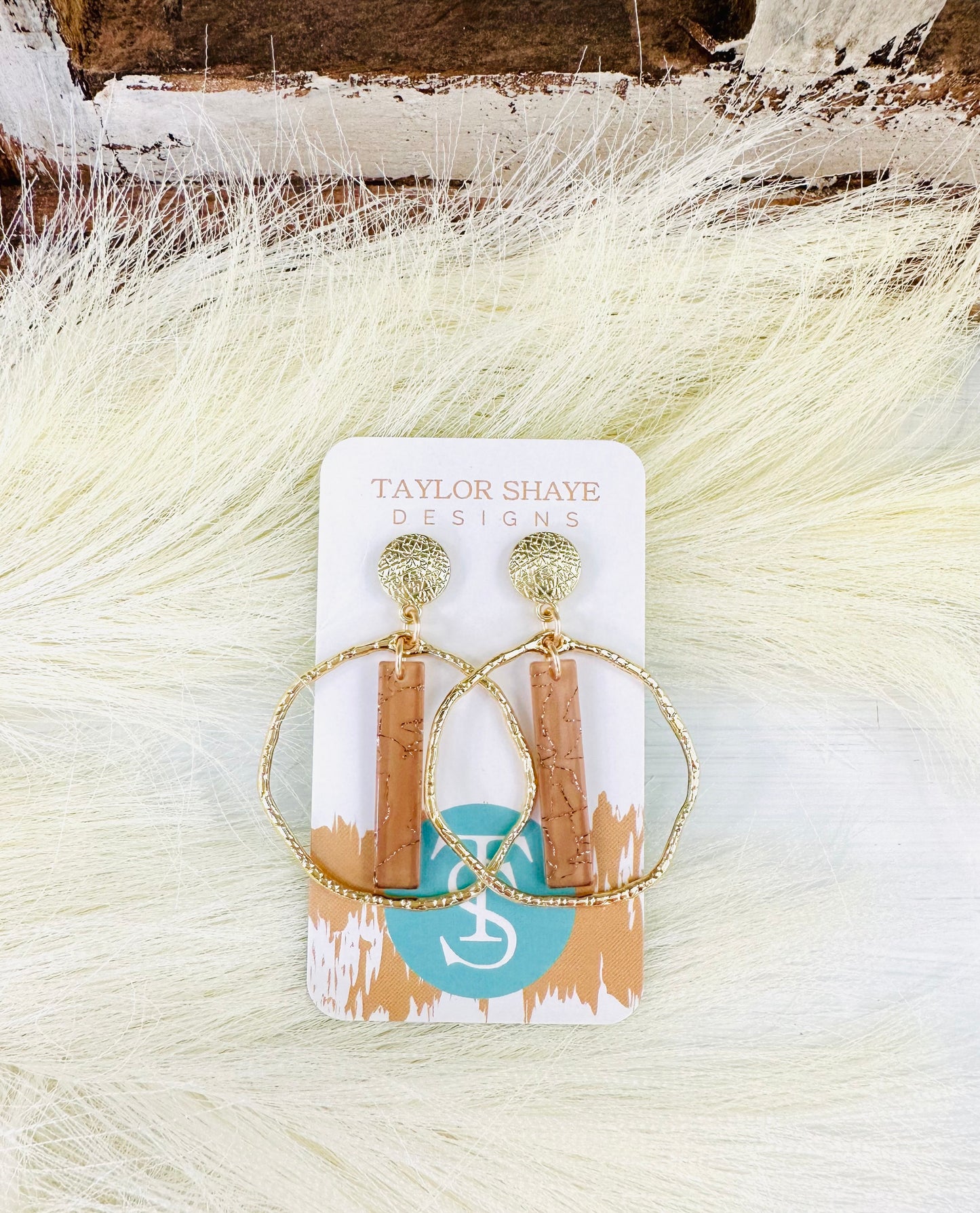 Brown Marble Hoops - Taylor Shaye