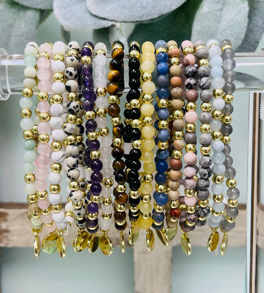 Alex Carol 14k Semi-precious stone 4mm bracelet