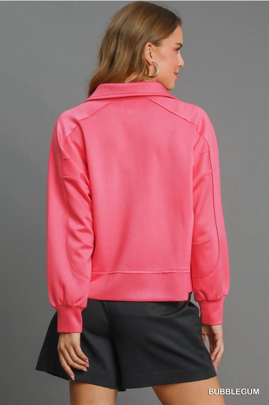 Umgee Luxeknit Sweatshirt in Bubblegum