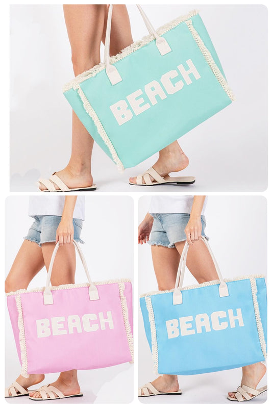 "Beach' Canvas Tote Bag