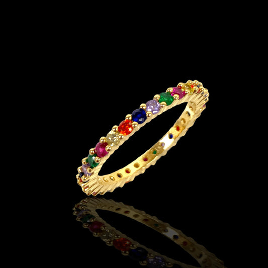 2 mm Eternity Band Ring in Multi Zirconia